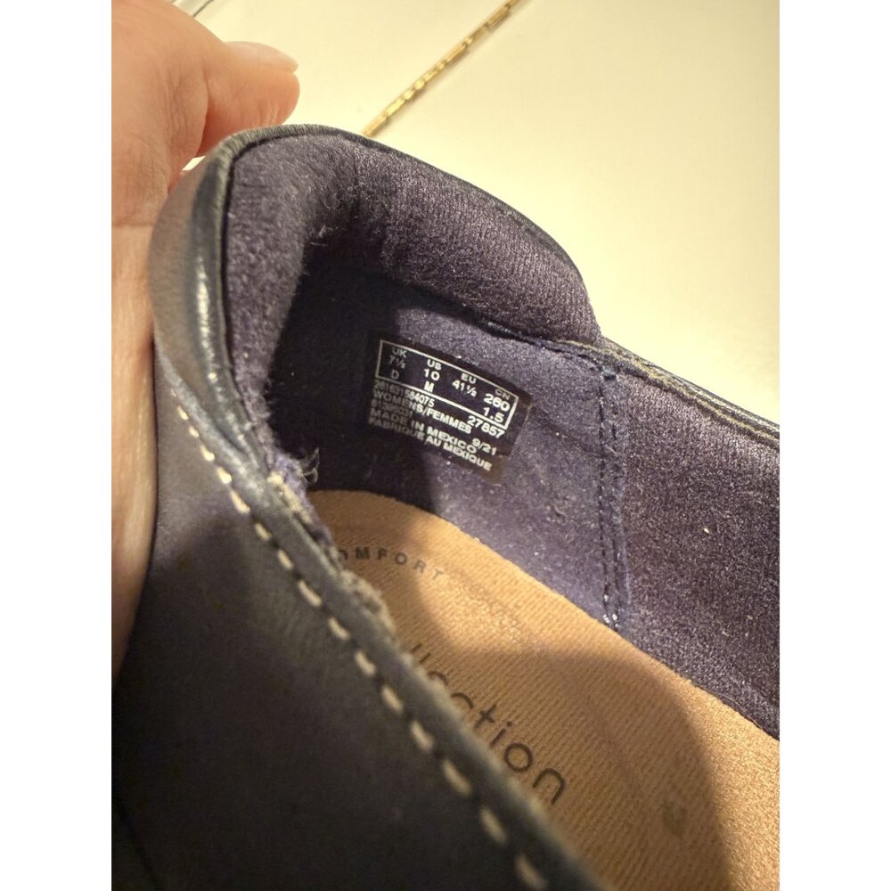 Clarks Cora Poppy Loafers Slip On Black Leather Size US 10 EU 41.5 $90 [jb] - Picture 14 of 16